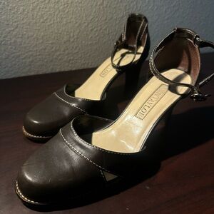 Ann Taylor Dark Brown Ankle Strap Heels